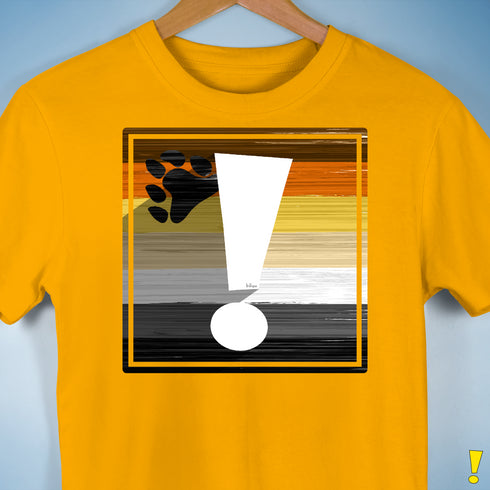 Bear Pride Flag Exclamation Point Premium Unisex T-Shirt - Gold
